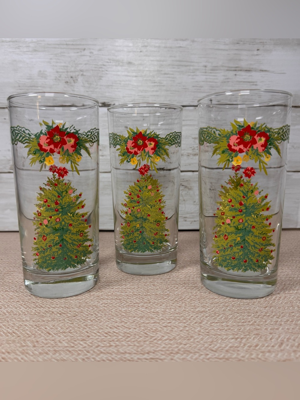 The Pioneer Woman | Holiday Cheer | 16 oz Cooler Glass Set of 3 | Christmas